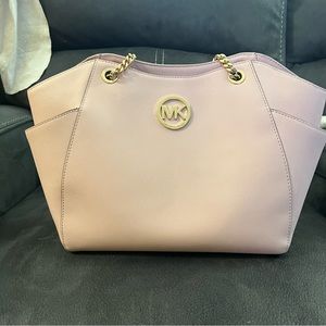 Michael Kors light pink jet set shoulder tote
